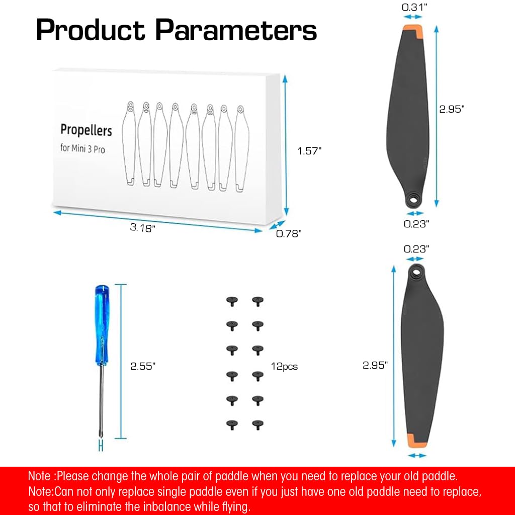 ZORBES® 8Pcs Propeller Blades Replacement for Dji Mini 3 Pro