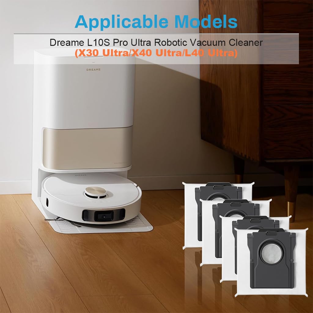 Verilux Dust Collector Bags 12PCS for Dreame L10s Pro Ultra X30 X40 L40 | Large 196x108x139mm