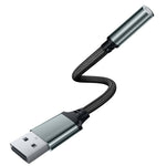 Verilux® USB to 3.5mm Jack Audio Adapter, Sound Card USB to Aux Adapter,15cm Nylon Braided Aluminum Alloy Housing External Sound Card Adapter for Headphones, Speakers & Microphone