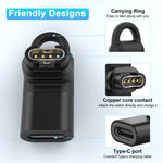 ZORBES® USB C to Garmin Adapter Garmin Charging Cable to Type C Adapter Universal Garmin Charging Cable Adapter Compatible with Garmin Fenix 7/7S/7X/6/6S/6X/5/5S/5X/Forerunner 245/255/Vivoactive 3/4