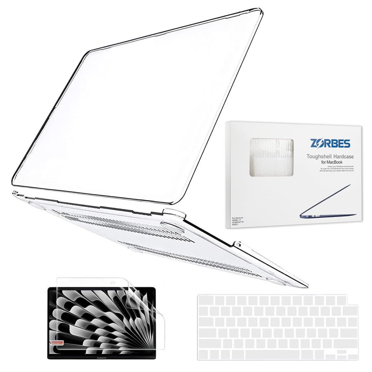 ZORBES® Laptop Case Cover for MacBook Air 15 inch 2023 Release M2 Chip Model A2941 with Touch ID Retina Display, Crystal Clear - Ultimate Protection with Keyboard Cover & Screen Protector