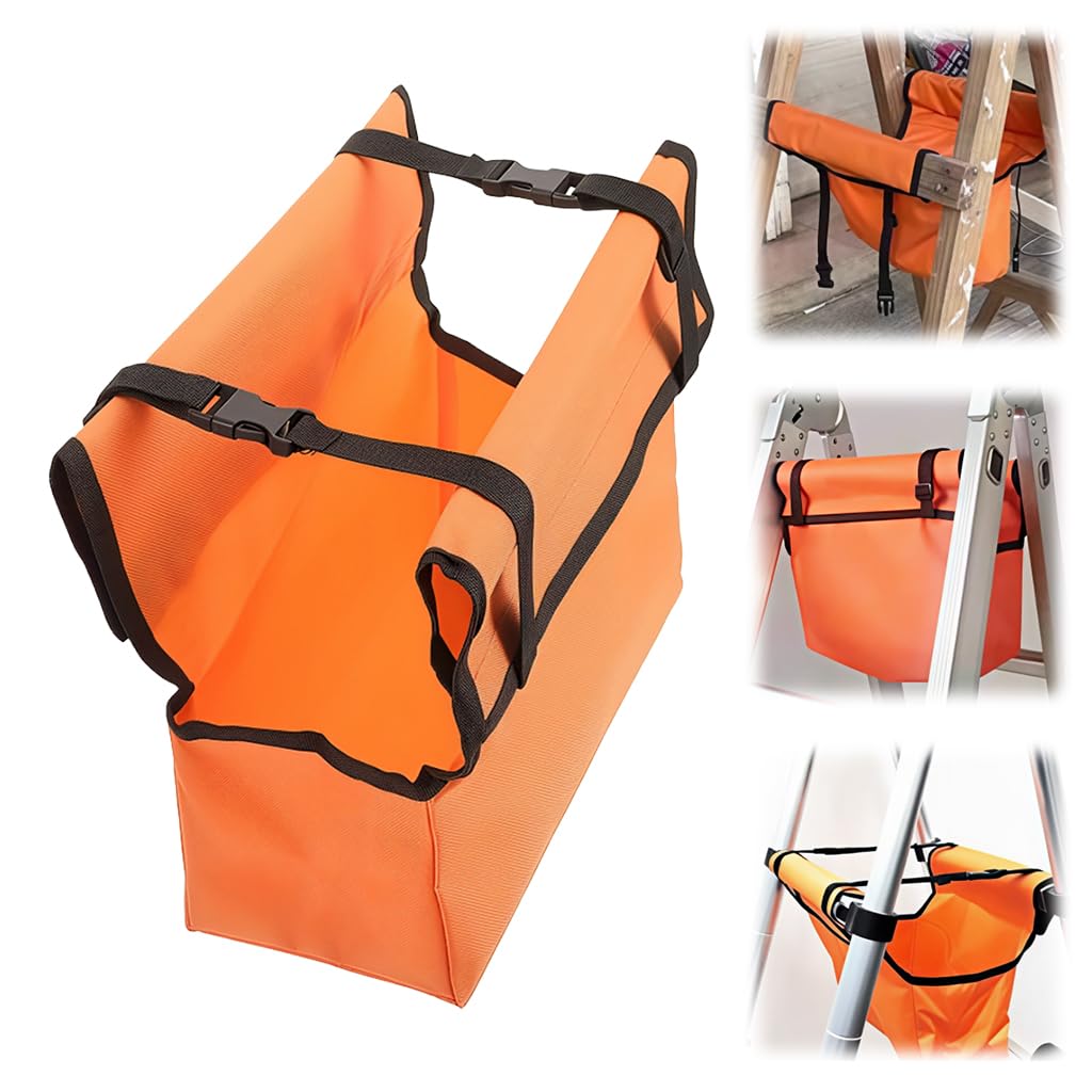 Serplex® Ladder Tool Bag for Telescopic and A-Frame Ladders, Durable Waterproof Oxford Cloth Ladder Storage Organizer with Quick Release Buckle and Secure Hook Loop Closure, 30 x 15.5 x 13 cm Design