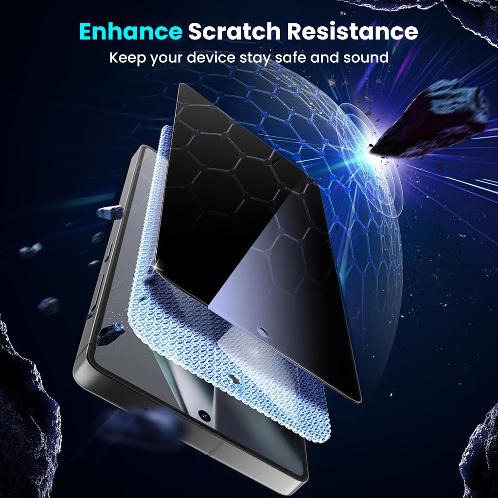 ZORBES® Compatible with Samsung S25 Ultra 2Pcs Screen Protectors HD Tempered Glass Privacy Screen Protectors Anti-scratch Screen Protectors withScreen Alignment Tool & Accessories Pack