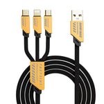 Verilux® 3 in 1 USB A to Type C/Light-ning/Micro USB Cable 3.9FT, PD 240W Type C Cable Fast Charging, 480Mbps Data Transfer Nylon Braided Cable for iPhone 16/15/14, Galaxy S24/S23, Android, Laptop