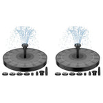 Verilux Solar Fountain Pump for Garden and Pond with 6 Nozzles Max 3.3ft Water Column 2PCS