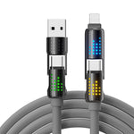 Verilux® 4 in 1 Type C Cable, 240W USB C to USB C Data Cable, Light- ning to USB C, Light-ning to USB, 6.6Ft Long Nylon Type C to Type C Cable Fast Charging Type C Charging Cable for i-Phone 16/15