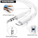 Verilux Lightning to 3.5 mm Audio Cable for iPhone featuring 3.3 ft length and soft TPE | plug and play connection for car and home stereo