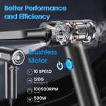 Verilux® Electric Air Duster with LED Compressed Air Blower with 5 Interchangeable Attachment Corded Handheld Air Blower Air Duster with 10 Speeds Adjustable Portable Electric Air Blower for Car, Home Cleaning