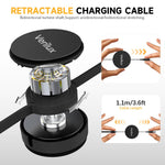 Verilux 3 in 1 USB to Type C Cable for iPhone and Android featuring 3.6ft retractable reel | PD 100W fast charging and data transfer