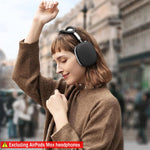 ZORBES® Clear Case for AirPods Max Anti-Scratch TPU Cover for AirPods Max, One Pair TPU Protective Clear Case for AirPods Max, Accessories for AirPods Max (Black)