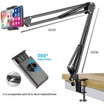 ZORBES® Black Adjustable and 360° Rotational Tabletop Long Arm Flexible Mobile Stand Holder for Cell Phone, Heavy Mobile, Smartphones for Office Table, Bed and Kitchen