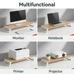ZORBES Wooden Monitor Stand Riser with 4 USB Ports & Under-Desk Storage