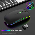 Verilux Wireless Bluetooth Mouse with 800‑1600 DPI and Dual Mode Connectivity for PC | Rechargeable RGB Laptop Mouse