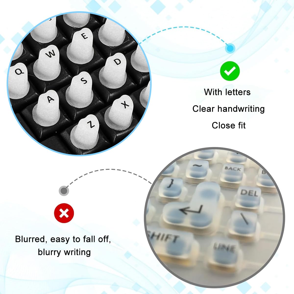 ZORBES Raised Key Stickers for Long Nails
