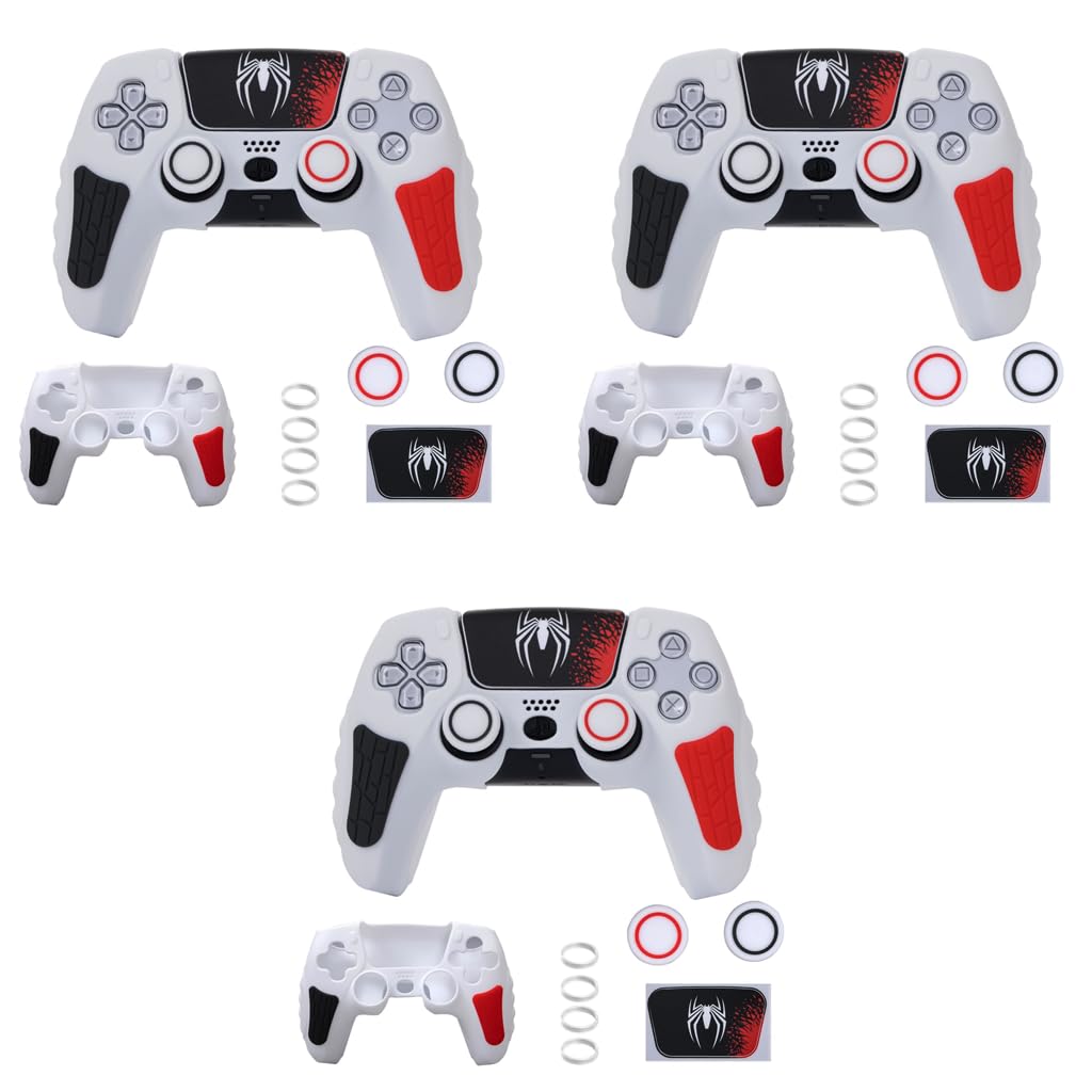 Verilux PS5 Controller Cover Case with Anti Slip Silicone Skin and 3PCS Thumb Grip Caps