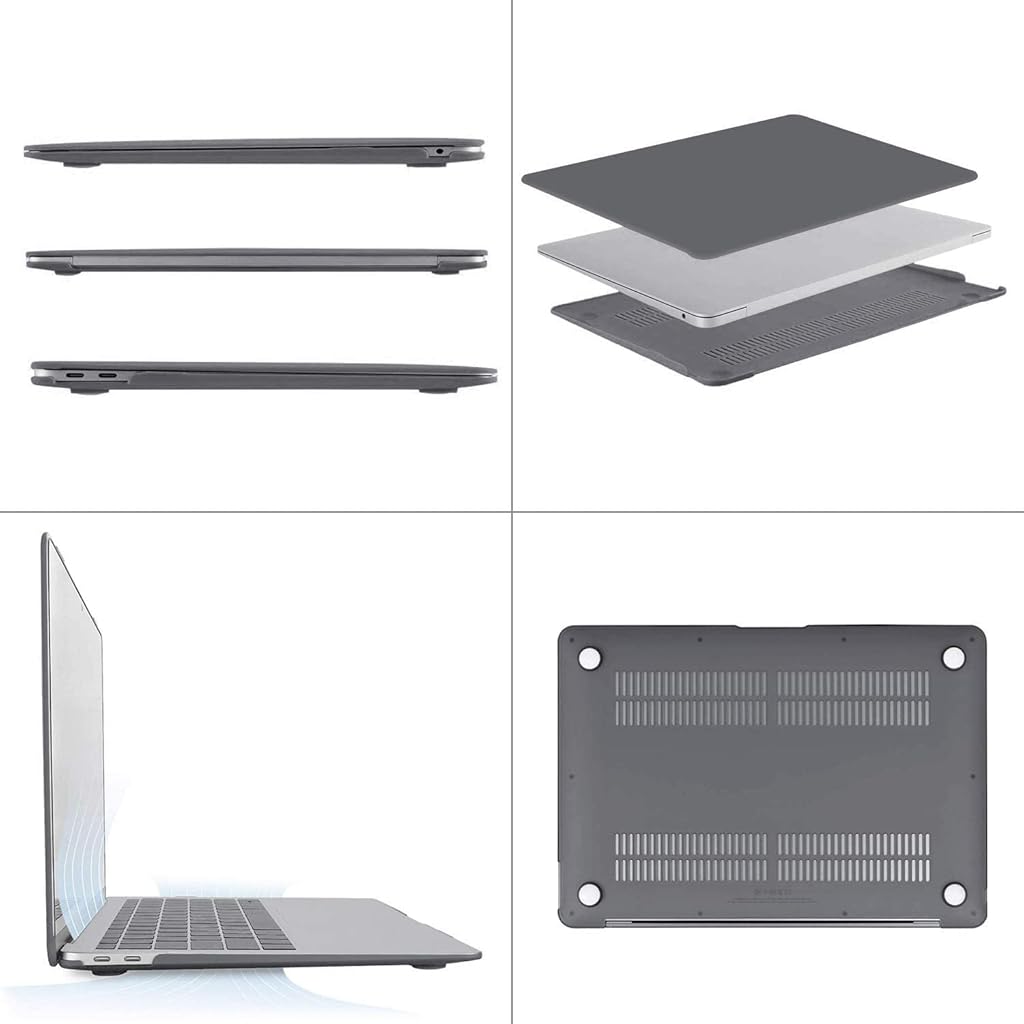 ZORBES® 13.3 Inch Laptop Cover for MacBook Air M1 A2337 A2179 A1932 Hard Shell Case Compatible with Apple 2020 2019 2018 Release Skin Waterproof Scratch-Resistant Black 2PCS