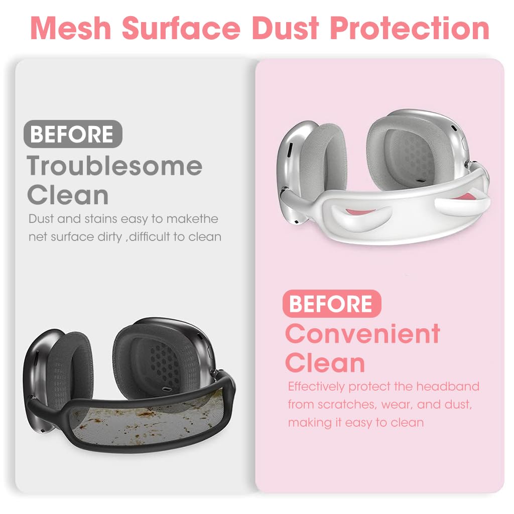 ZORBES® Headband Cover for AirPods Max Cute Cat Ear AirPods Max Headband Attachment Decoration Lightweight Silicone Cat Ear Style Headband Protector for Apple AirPods Max, White