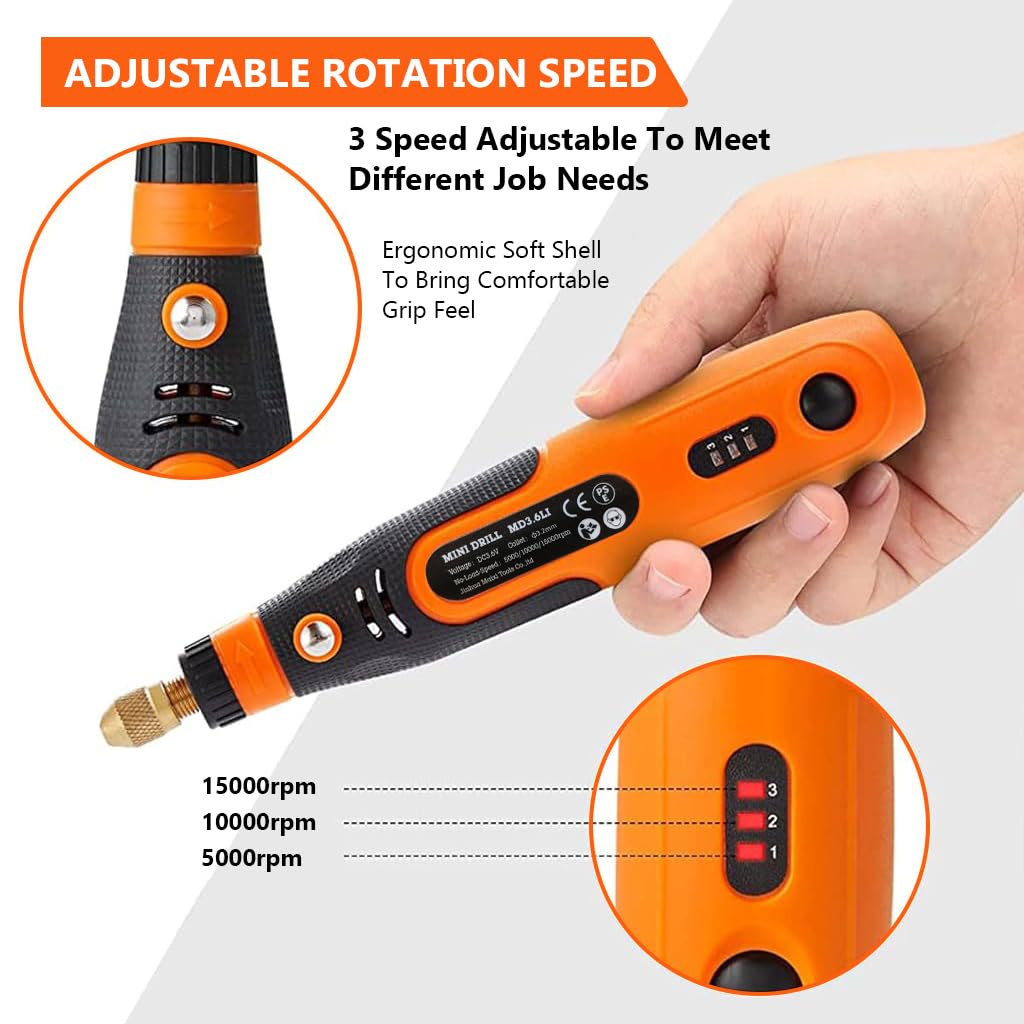 Verilux Mini Drill Kit for Craft Engraving and Polishing featuring 96 pcs and 3 speed control