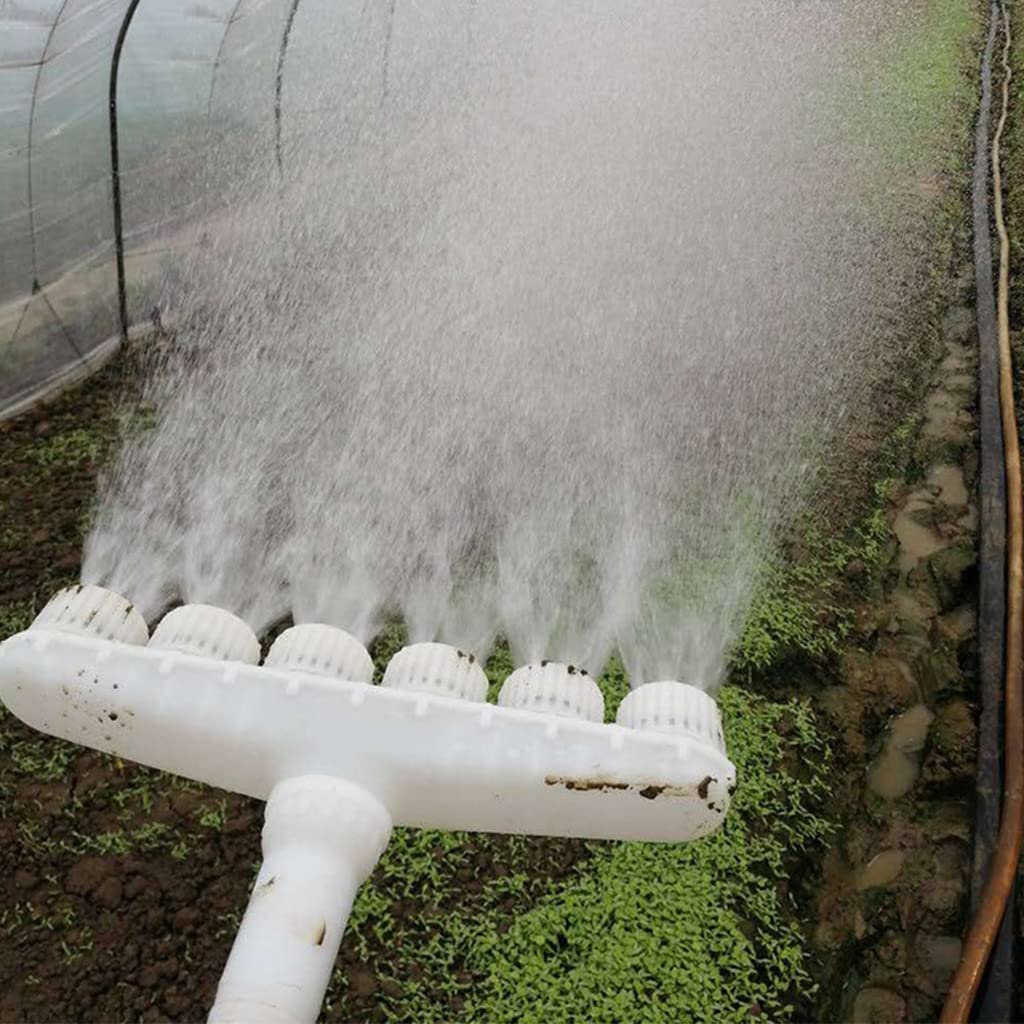 Supvox® Garden Water Pipe Sprayer 6 Nozzle Irrigation Sprinkler Larger Irrigation Area Garden Sprayer Nozzle with Flow-Adjustment Connector for Agricultural Irrigation Lawn Garden Watering Plants