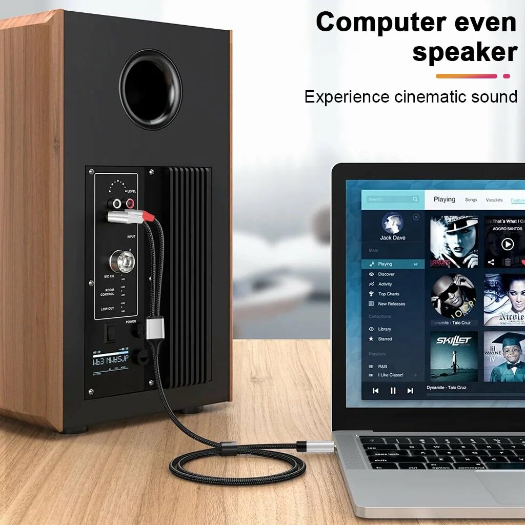 Verilux 3.5mm to Dual 6.35mm Aux Cable for Speakers with Nylon Braid 9.8 ft | Stereo Audio Splitter