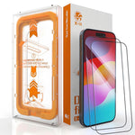 ZORBES® Compatible with iPhone 13 2pcs HD Screen Protectors Anti-Scratch Tempered Glass Screen Protector with Screen Alignment Tool & Accessories Pack