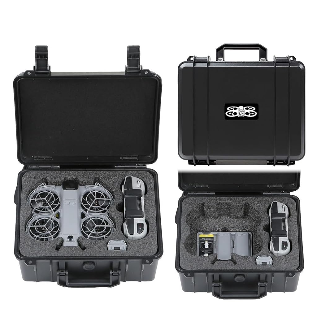 ZORBES® Compatible with NEO 2, Drone Carry Case Bag with Handle Custom Mold Anti-Scratch Foam Liner Hard Shell Shock Proof Organizer Travel Case for Drone RC Charger Battery Storage Case