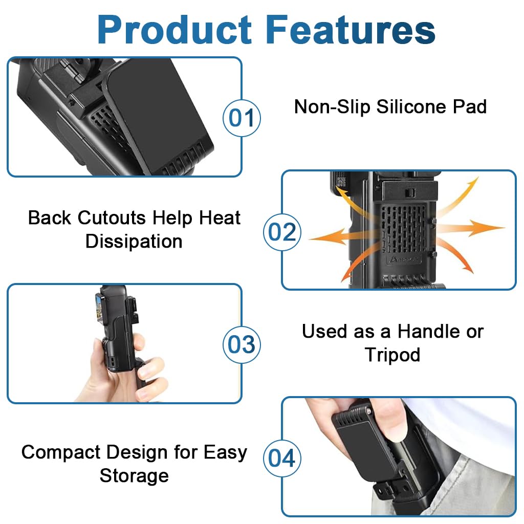 ZORBES® Compatible with D-JI, Magnetic Wall Mount Folding Bracket for Pocket 3 Action Camera, Adjustable Magnetic Wall Holder, Ultra Strong Magnetic Base, Portable Outdoor Filming Accessories