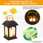 Verilux Garden Candle Lantern for Outdoor Lighting with Solar Powered Flickering Amber LED 15cm
