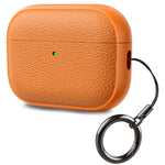 ZORBES® Compatible with Airpod Pro 3, TPU Earbud Charger Box Cover, Fashion Orange Lychee Pattern Anti-Scratch Protective Case Cover with Lanyard, Travel Earbud Case Cover