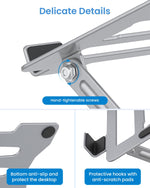 ZORBES® Laptop Stand Laptop Riser Aluminum Folding Laptop Holder for 11-17.3" Laptop Anti-Slip Laptop Riser for MacBook Pro/Air, Surface, Cooling Stand Adjustable Laptop Stand