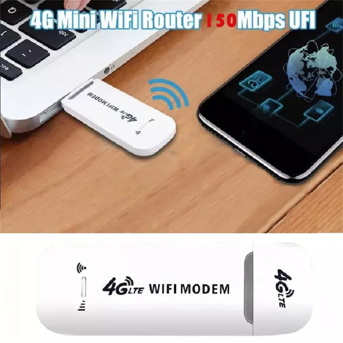 Verilux 4G LTE Wireless Dongle - 4G LTE USB Wireless Portable Router,Plug & Play Data Card with up to 150Mbps Data Speed