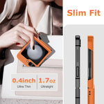 ZORBES® Compatible with Samsung Galaxy Z Flip 6 Folding Phone Case for Galaxy Z Flip 6 One-Piece Retractable Hinge Design Anti-Slip Fashion Phone Case with Cut-Out Outer Display, Orange