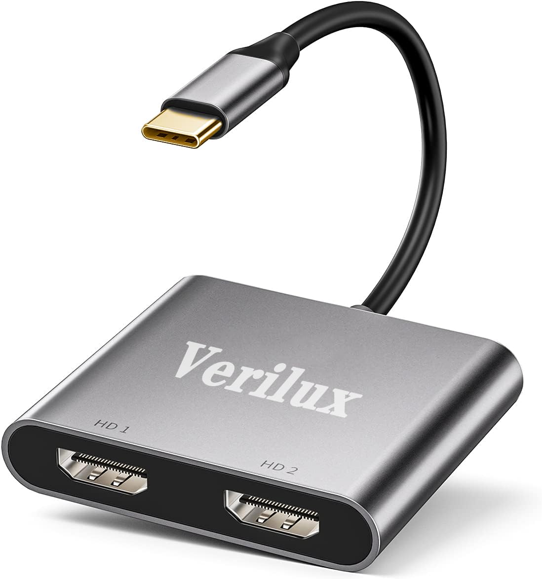 Verilux® USB C to HDMI Adapter Dual HDMI Ports USB HDMI Aapter 4K @60hz, Type C to HDMI Converter for MacBook Pro Air 2020/2019/2018, LenovoYoga 920/Thinkpad T480, Dell XPS