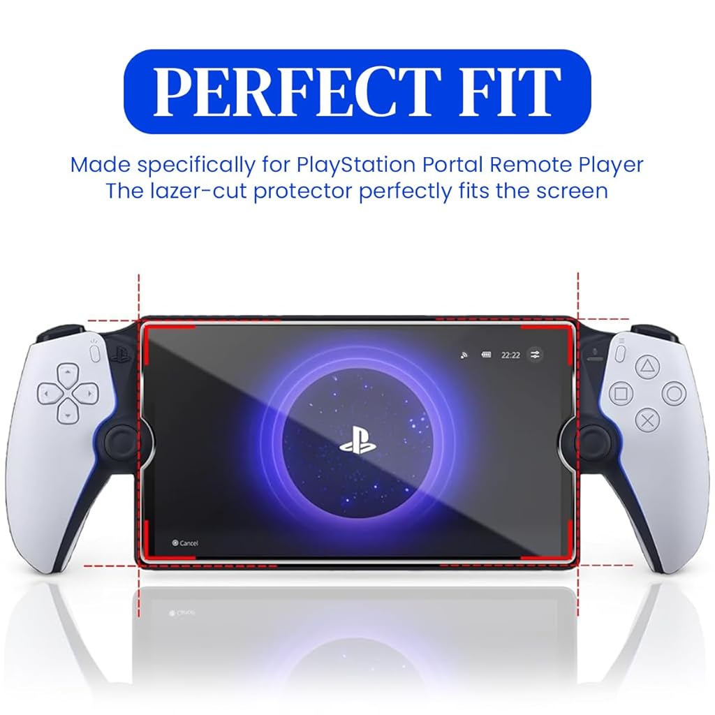 ZORBES® 2 Packs Screen Protector for Playstation Portal Remote Player 8 inch Tempered Glass 5 Handheld Ultra HD Anti-Scratch 3PCS