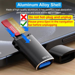 Verilux 2 in 1 Card Reader for iPhone 16 and Galaxy S24 featuring 5Gbps Speed and Aluminum Body