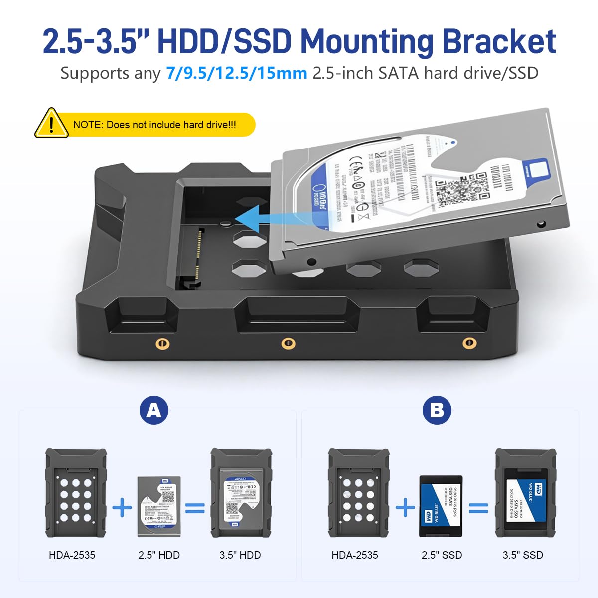 ZORBES SATA III Bracket | 6Gbps for 2.5-Inch HDD & SSD