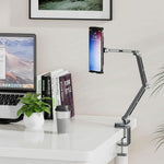 ZORBES® 360 ° Rotatable Desk Phone Stand Tablet Holder Mount, Mobile Screw Clip Metal Phone Mount, Flexible Metal Arm Design, Compatible with Tablets, Phones or 4-15.6" Device