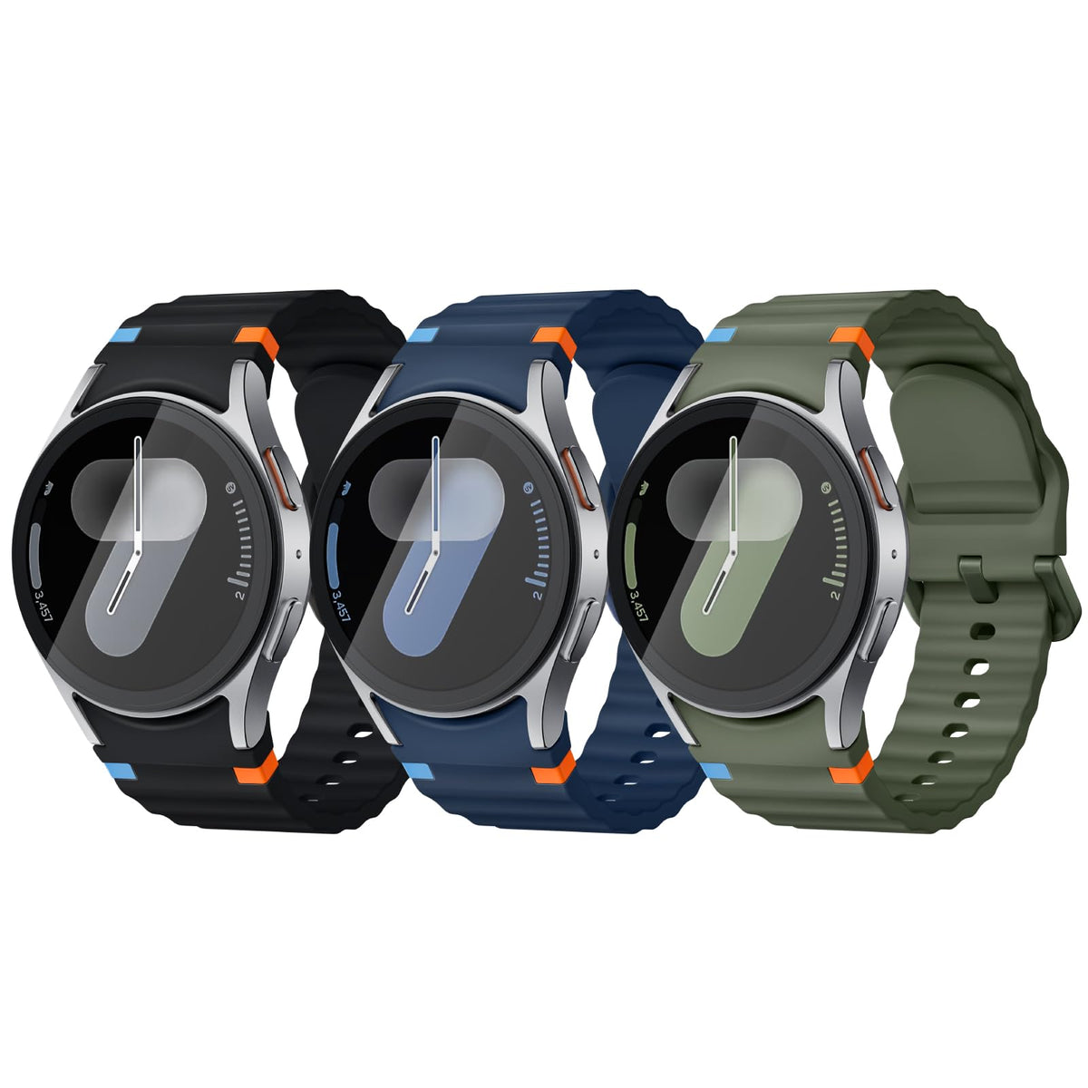 ZORBES® 3 Pack Sport Band Compatible for Galaxy Watch 7 Bands 44mm 40m
