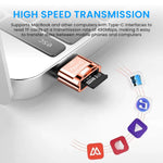 Verilux Micro SD Card Reader for Laptops and MacBook with Keychain USB C OTG | 3PCS