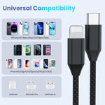 Verilux Type C to Lightning Cable 3.3 ft with Magnetic Connector and Nylon Braid for iPhone 14
