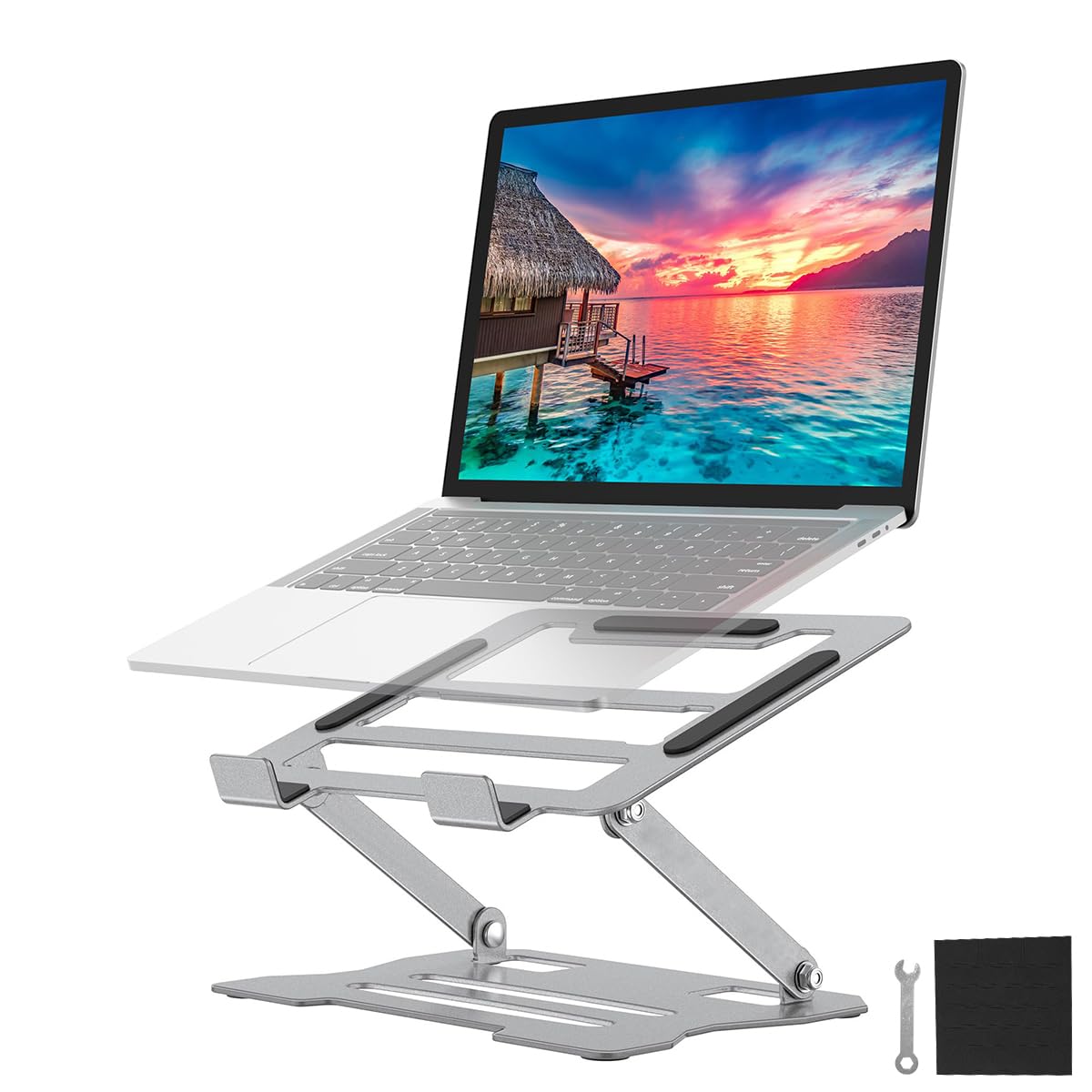 ZORBES® Laptop Stand Laptop Riser Aluminum Folding Laptop Holder for 11-17.3" Laptop Anti-Slip Laptop Riser for MacBook Pro/Air, Surface, Cooling Stand Adjustable Laptop Stand