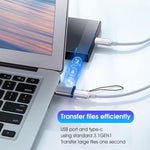 Verilux USB C to USB A Adapter for High Speed 5Gbps Data Transfer with PD Charging | Aluminum Alloy 3Pcs Set Featuring Lobster Clasp Keychain