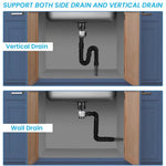 Serplex® Flexible Drain Pipe Wash Basin Sink Drain Hose PVC Water Pipe Vessel Sink Extension Fits for 3-4.5 cm Hole,Flex-drain Kit with Flexible & Expandable P-trap