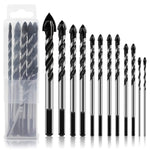 Serplex® 12Pcs Drill Bits Set 6 Sizes Drill Bits 3.14-4.72inch Masonry Drill Bit Set & Concrete Drill Bit Set, Professional Carbide Drill Bits Tip for Glass, Tile, Brick, Cement Concrete Plastic Wood