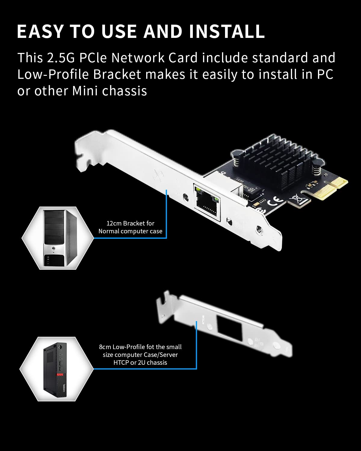 Verilux 2.5GBase T PCIe Network Adapter for Windows Linux and Mac featuring RJ45 Port | Supports 10 100 1000 2.5Gbps Full Duplex Flow Control