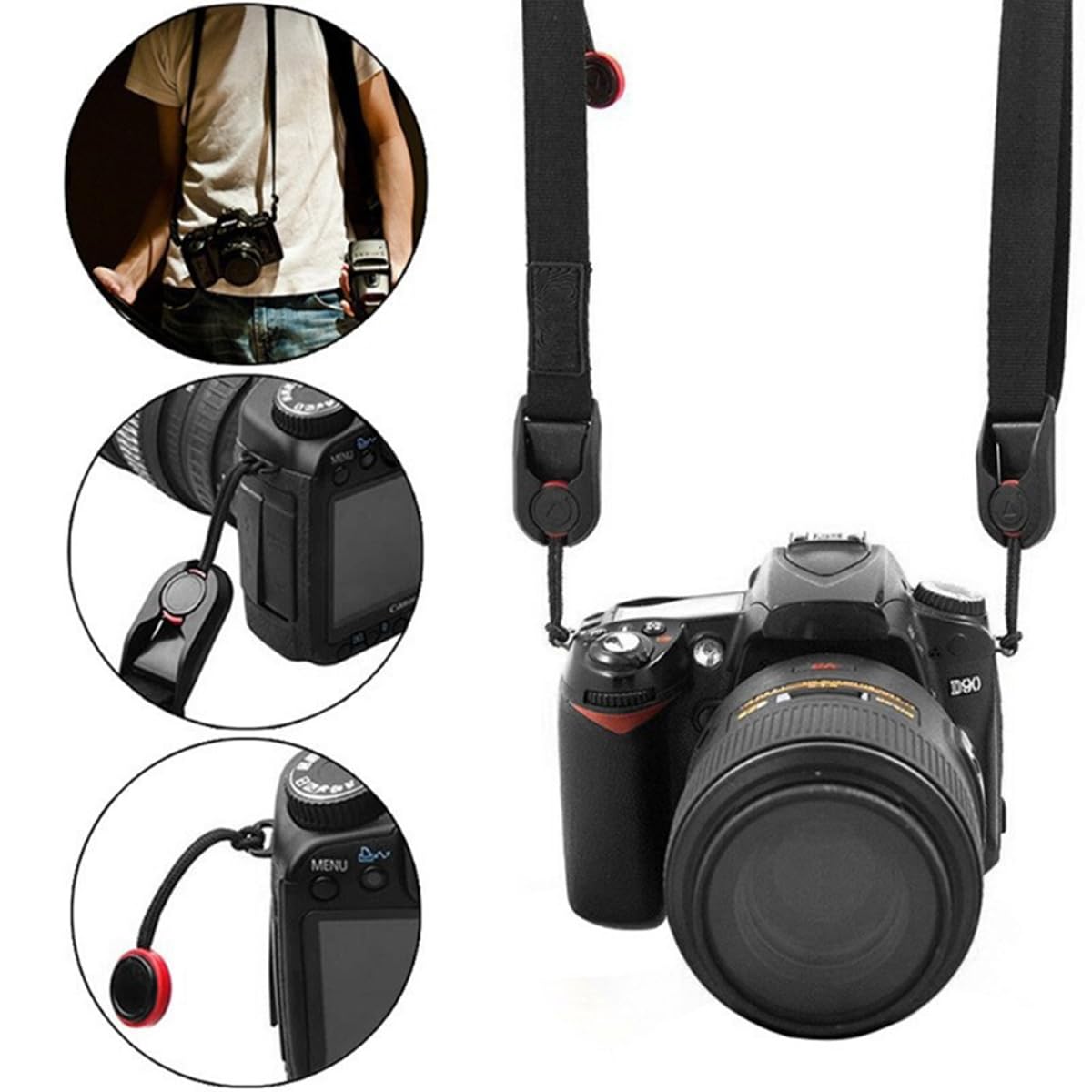 ZORBES® Camera Lanyard & Wrist Strap Nylon Webbing Adjustable Quick Release Camera Hand Strap Universal Camera Lanyard Hand Straps Grip Lanyard Sony Nikon Fujifilm