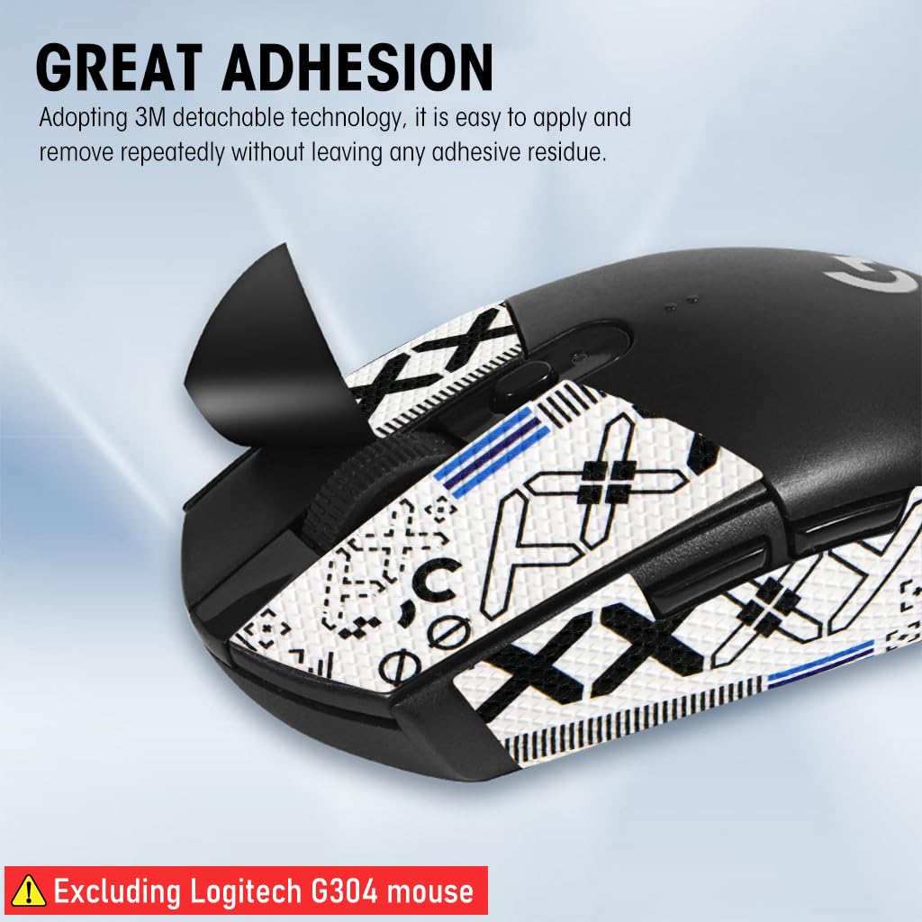 Verilux Mouse Grip Tape for Logitech G102 and G304 Gaming Mouse with 0.5mm 3D Texture | 2 PCS