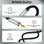 Verilux 3.5mm Audio Aux Cable for Phones and Car | 10ft Extension with 24k Gold Connectors