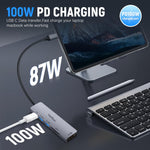 Verilux® 6-in-1 USB C HUB with one USB C PD100W Fast Charging Port,