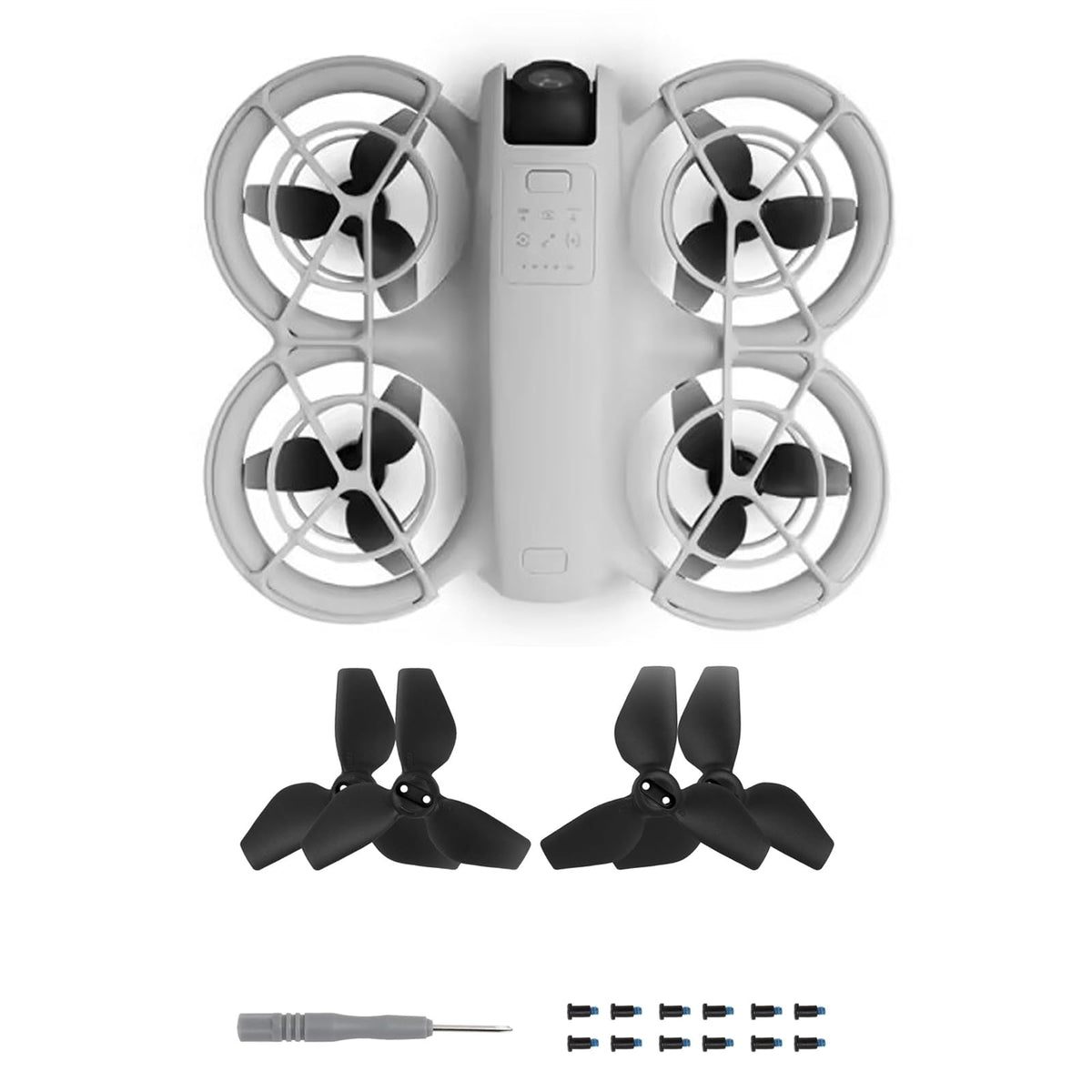 ZORBES® 4Pcs Propellers for DJ Neo Drone, High Resilient Propellers Replacement Propellers for Neo Drone, Drone, Quick-Release Wings Blades for DJI Neo Drone Accessories, Includes Screws & Screwdriver